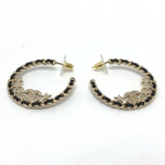 CHANEL Gold Logo Earrings - Picture 1 of 6
